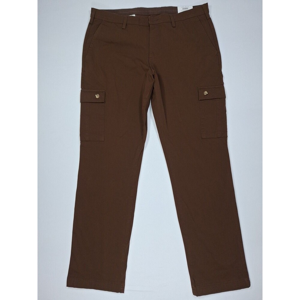 Club Room Men's Cargo Pants 32x30 Brown Classic Fit Stretch Casual Trousers NWT